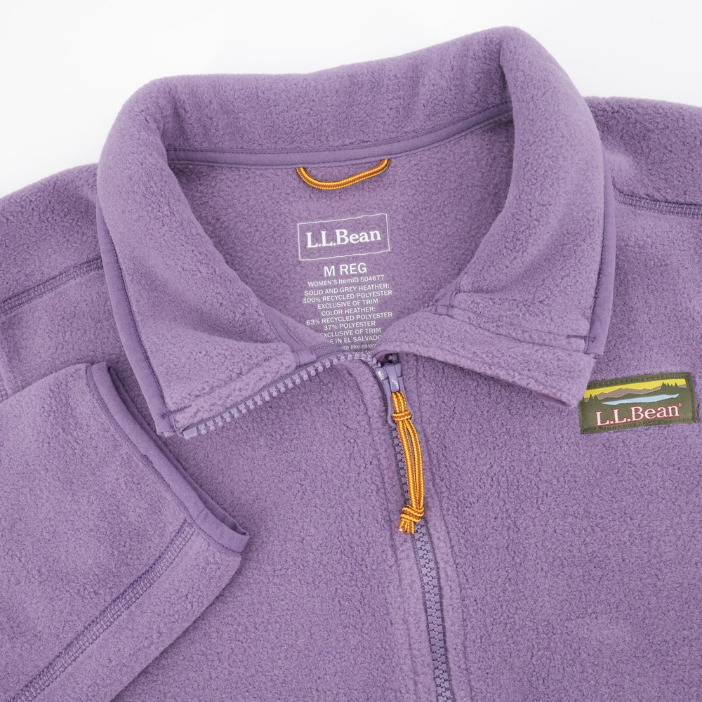 L.L.Bean Full Zip Fleece Jacket Purple Long Sleeve Womens Medium Regular